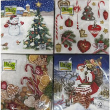 SERVÍTKY VIANOČNÉ MIX VZOROV 33x33cm 20ks