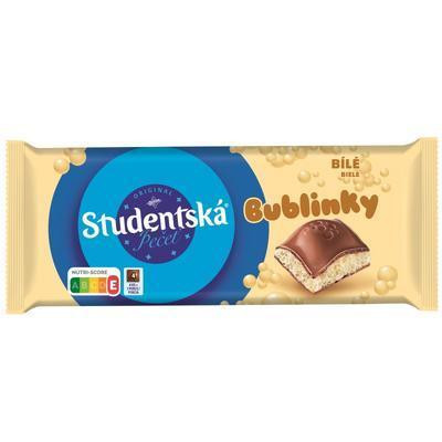 ČOKOLÁDA ŠTUDENTSKÁ PEČAŤ MLIEČNA BIELE BUBLINKY 90g
