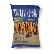 SNACK SLANÝ TWISTKY PEČENÉ & OLIVY-ROZMARÍN 180g zár. 20.09.
