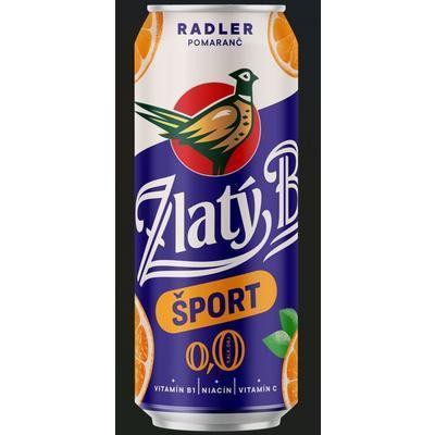 PIVO ZLATÝ BAŽANT RADLER 0,0% ŠPORT POMARANČ 0.5l PLECH VRAT