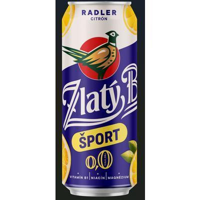 PIVO ZLATÝ BAŽANT RADLER 0,0% ŠPORT CITRÓN 0.5l PLECH VRATNÝ