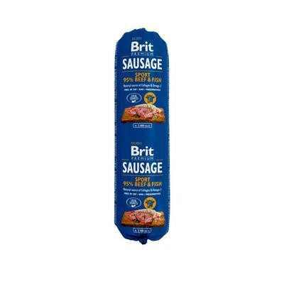 SALÁMA PES BRIT SAUSAGE BEEF & FISH 800g SPORT FORMULA