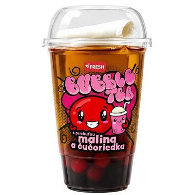 NÁPOJ BUBBLE TEA MALINA A ČUČORIEDKA 390ml FRESH